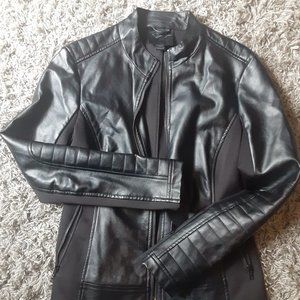 Faux Leather Zip-Up Jacket